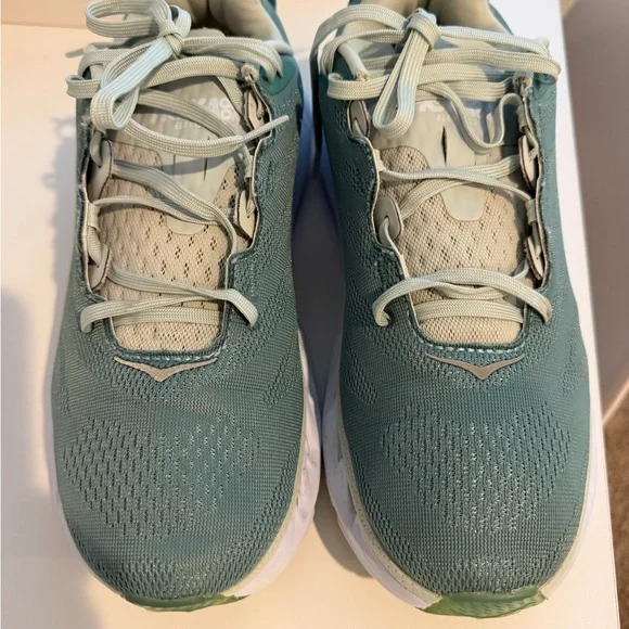 Hoka Women's Aqua and White Athletic Shoes - Picture 4 of 9
